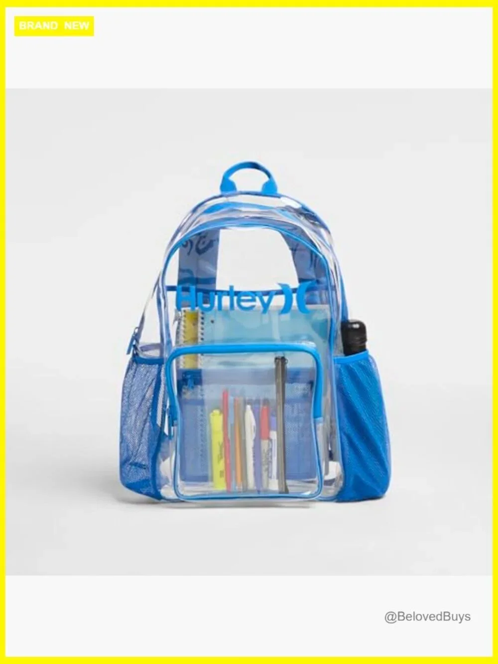 Clear Backpack with Zipper Closure and Adjustable Straps